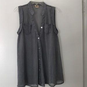 Striped sheer blouse